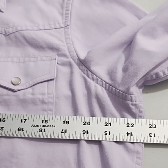 Rockies Lavendar Western Pearl Snap Up Shirt Cotton Canvas Vintage Y2K - Picture 6 of 11